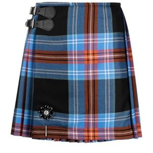 Charles Jeffrey Loverboy Blue Pin-Buckle Miniskirt